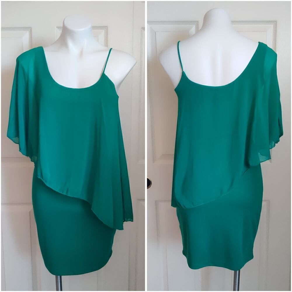Soprano chiffon overlay stretch sheath dress sz M NWT